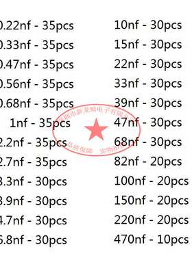24种规格涤纶电容2A221-2A474J 100v绿色聚酯薄膜电容器套件700只