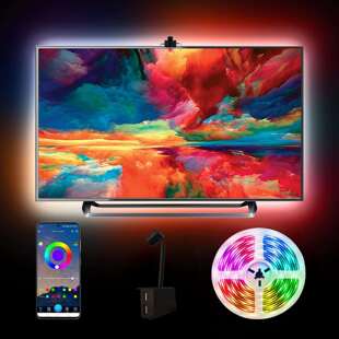 3.8米帶govee類似方案電視背景取色燈帶同步追光自粘燈條