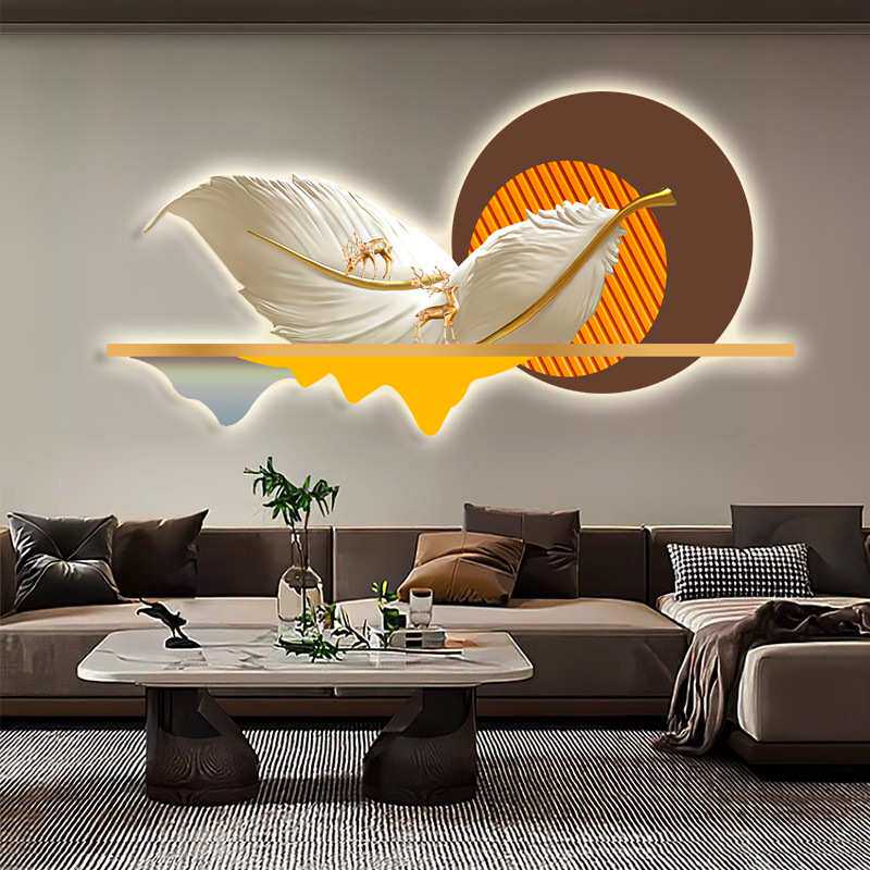 新款几何灯画 轻奢立体异形UV雕刻画现代简约装饰画客厅餐厅挂画