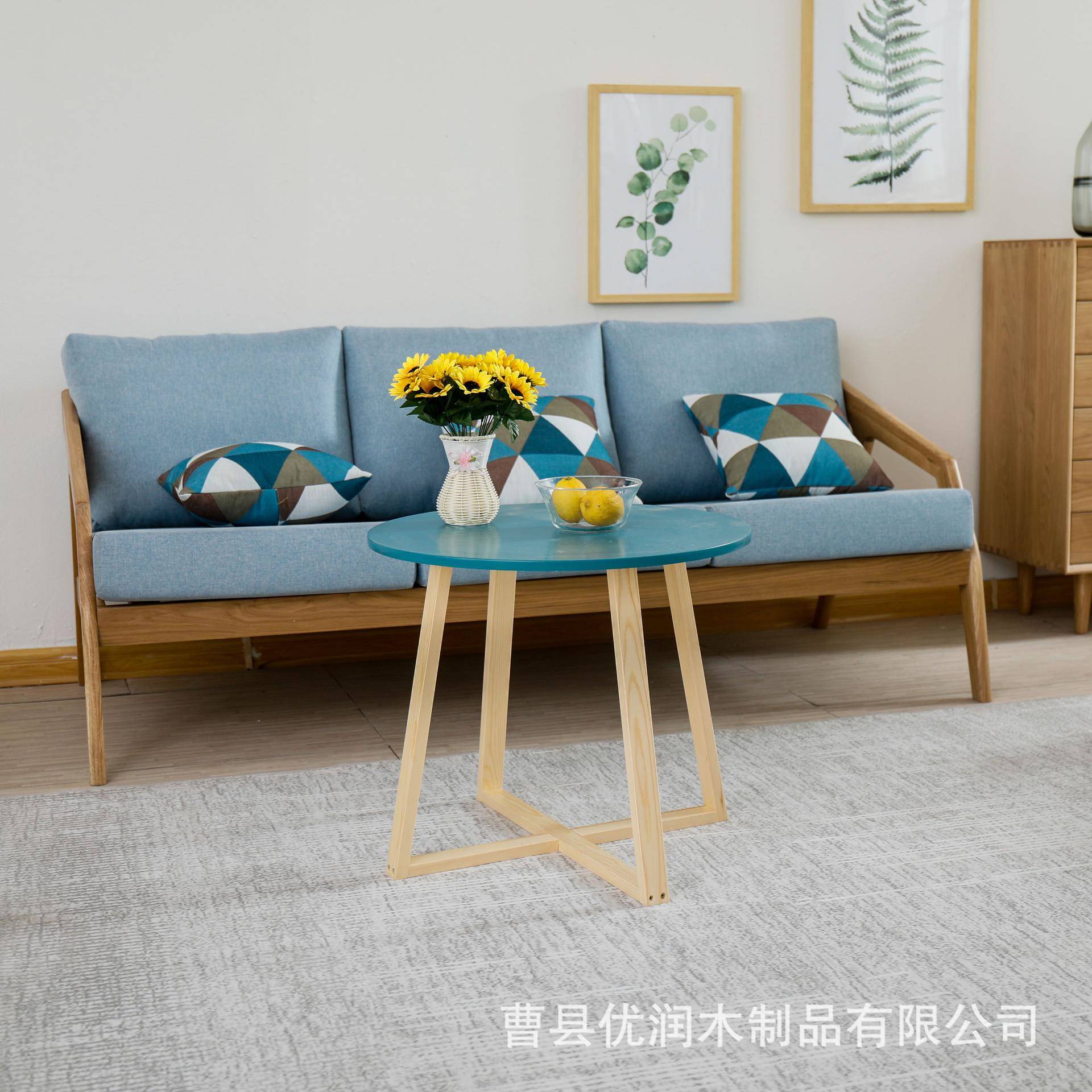 欧式沙发桌实木家具茶桌迷你圆桌卧室床头桌休闲桌子工艺品