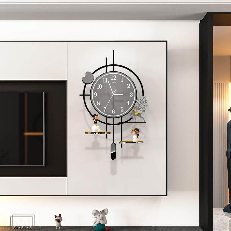 简约大气钟表挂钟客厅2024新款创意复古时钟挂墙高级感艺术挂表画