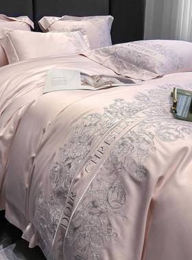 DI奥轻奢风高端100支全棉四件套公主风纯棉长绒棉被套床单家纺T
