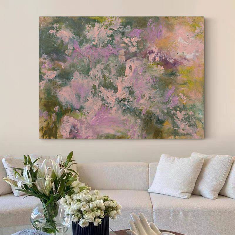 顺丰HW.ART手绘油画《自在顺境》餐厅极简肌理抽象画客厅背景装饰