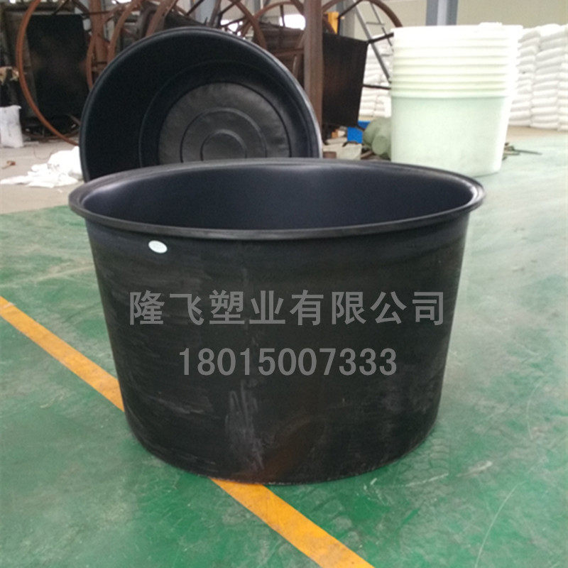 隆飞直销黑色1500L升塑料圆桶一次成型带刻度化工搅拌大桶熟胶品