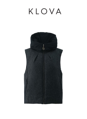 【KLOVA】冬季面包领褶饰拼接羽绒马甲 【H】 YO3054(UN)