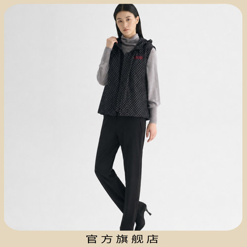 柯罗芭春秋波尔卡圆点连帽马甲