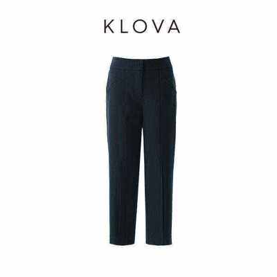 【KLOVA】春秋墨灰色梭织休闲萝卜裤KW5385(UN)