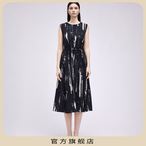 【官旗福利】柯罗芭夏季女时尚律动印花无袖连衣裙LW6092(AUN)