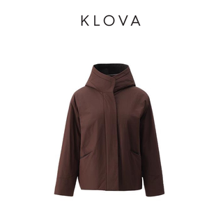 KLOVA MS5500 冬季 棉服 朱古力色连帽短款