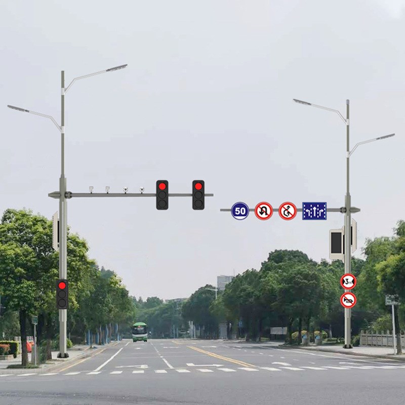 多杆合一交通标志牌监控杆双臂路灯杆一体化综合共杆户外路灯