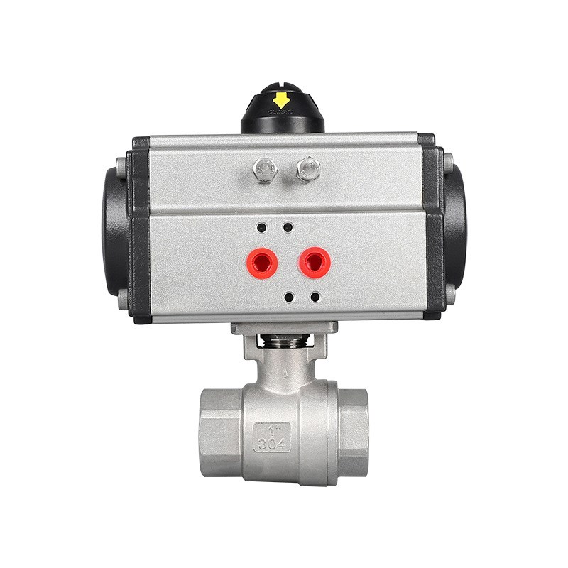 Q611F-16P高温两片式不锈钢丝扣气动球阀二片式气动内螺纹球阀
