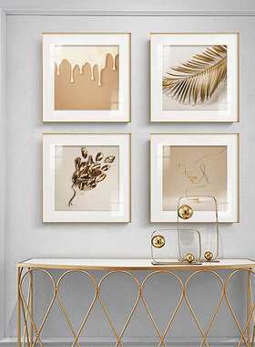 金黄时代 现代轻奢风格客厅装饰画黄色金箔墙画玄关餐厅卧室挂画