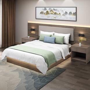 J*酒店家具标间全套宾馆床双人旅馆大床汉庭式公寓民宿客房可