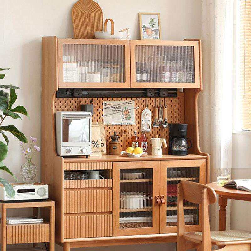 北欧实木餐边柜家用客厅多功能创意高柜酒柜餐厅日式收纳储物橱柜