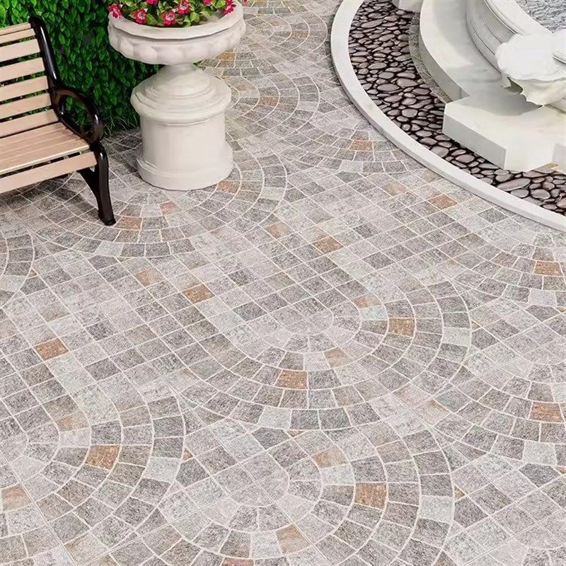户外拼花地铺石庭院600600地砖民宿院子别墅花园露台防滑仿古瓷砖