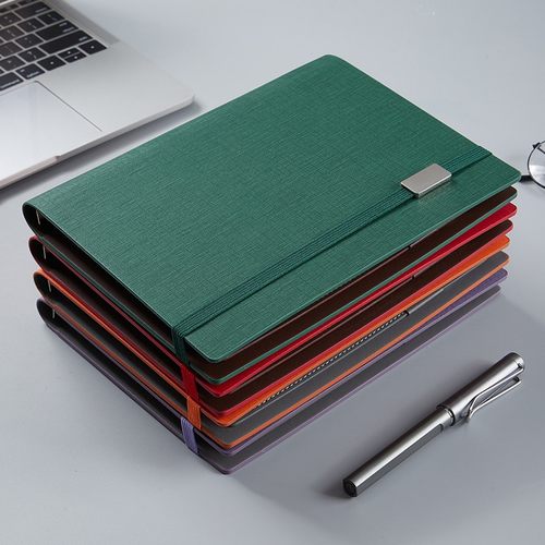 松紧带平扣活页本定制logo企业大学生学习办公工作b5商务笔记本子