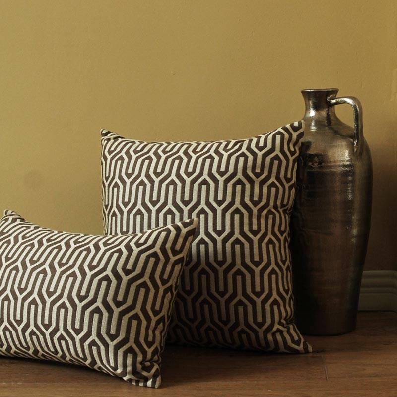 米夫 云筑 几何抱枕沙发靠垫咖色奶茶色小众设计现代简约客厅复古