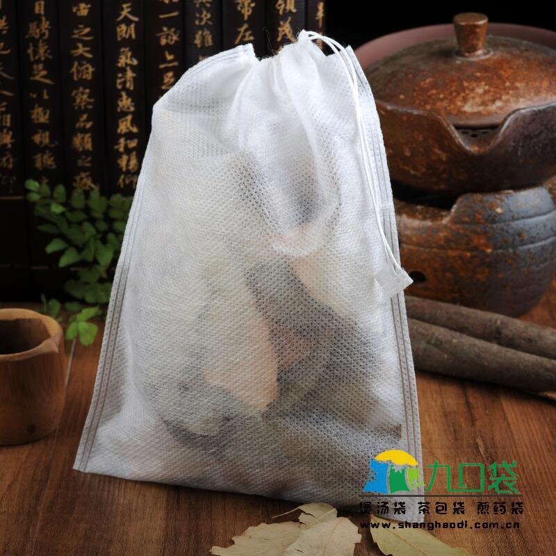 100个机制抽线无纺布大号过滤袋中药煎药袋隔渣袋熬药卤料煎煮袋