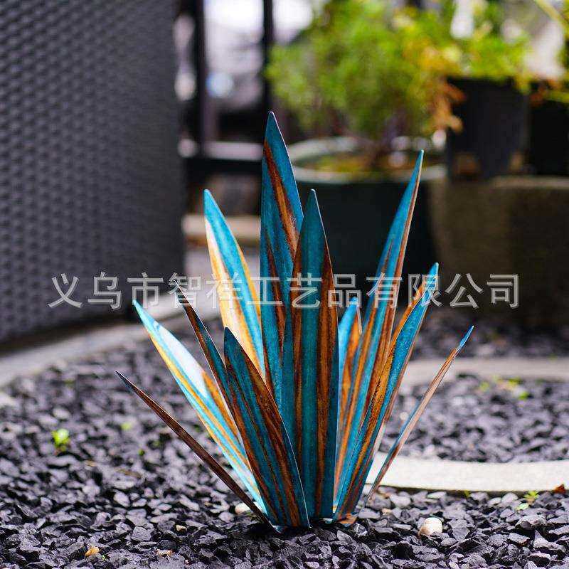 新款龙舌兰gave garden decoration金属龙舌兰花铁艺创意户外装饰