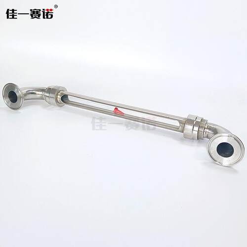 304/316卫生级不锈钢快装弯头玻璃管液位计亚克力管水箱水位计