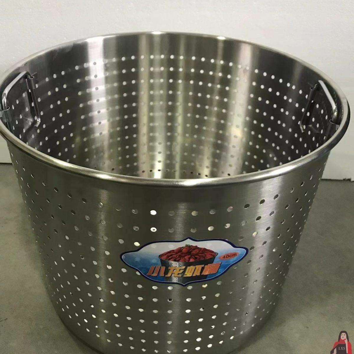 不锈钢加厚漏桶沥水桶洗小龙虾桶多功能商用卤虾桶卤水桶汤桶内胆