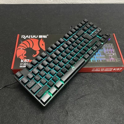 特供K87有线游戏键盘电竞机械手感台式电脑笔记本发光键盘办公USB