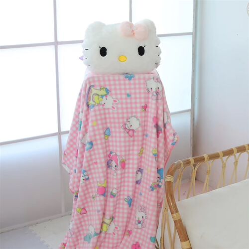 可爱卡通猫咪床头靠垫大靠背卧室床上靠枕抱枕毯子少女心车用头枕