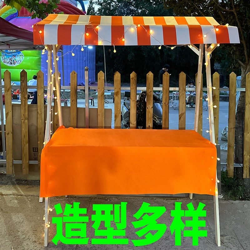 集市摊位架车网红夜市摆摊桌实木促销花移动可折叠集市摊位展示架