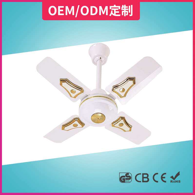 生产24寸吊扇家用短叶吊顶扇客厅装饰花纹风扇吊顶式四叶顶扇出口