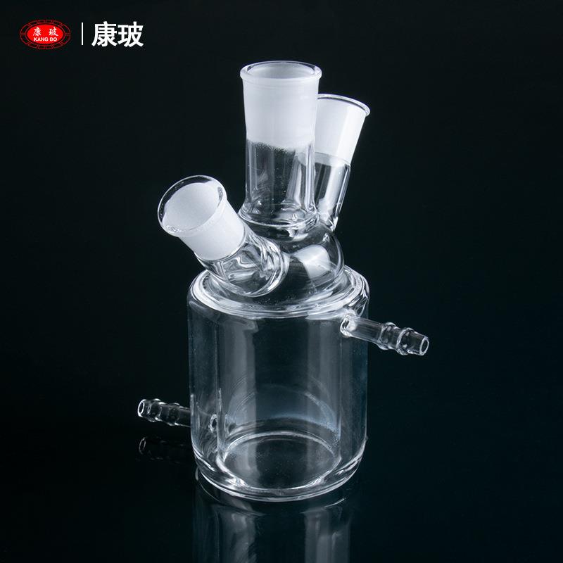石英夹套双层反应器 双层玻璃 夹套烧杯三口玻璃反应烧瓶夹套反应