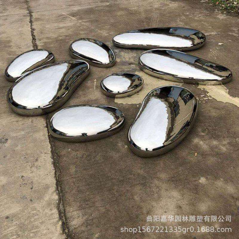 户外园林景观雕塑酒店花园风水池别墅庭院金属落地摆件不锈钢石头