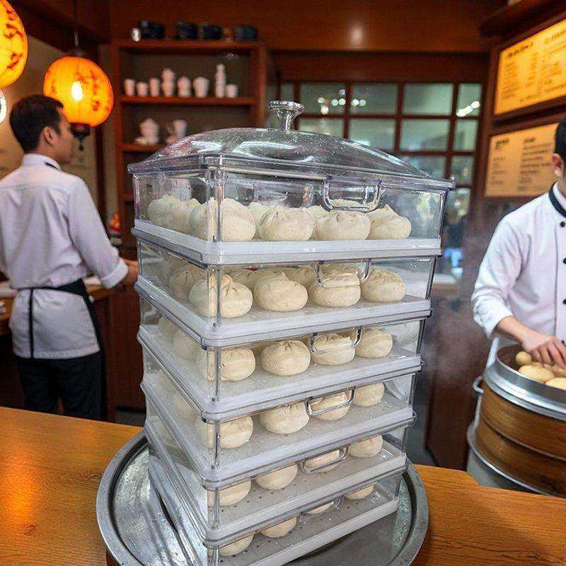 方形蒸屉商用无漏带盖早餐可多层耐压高温透明可视食品级蒸笼