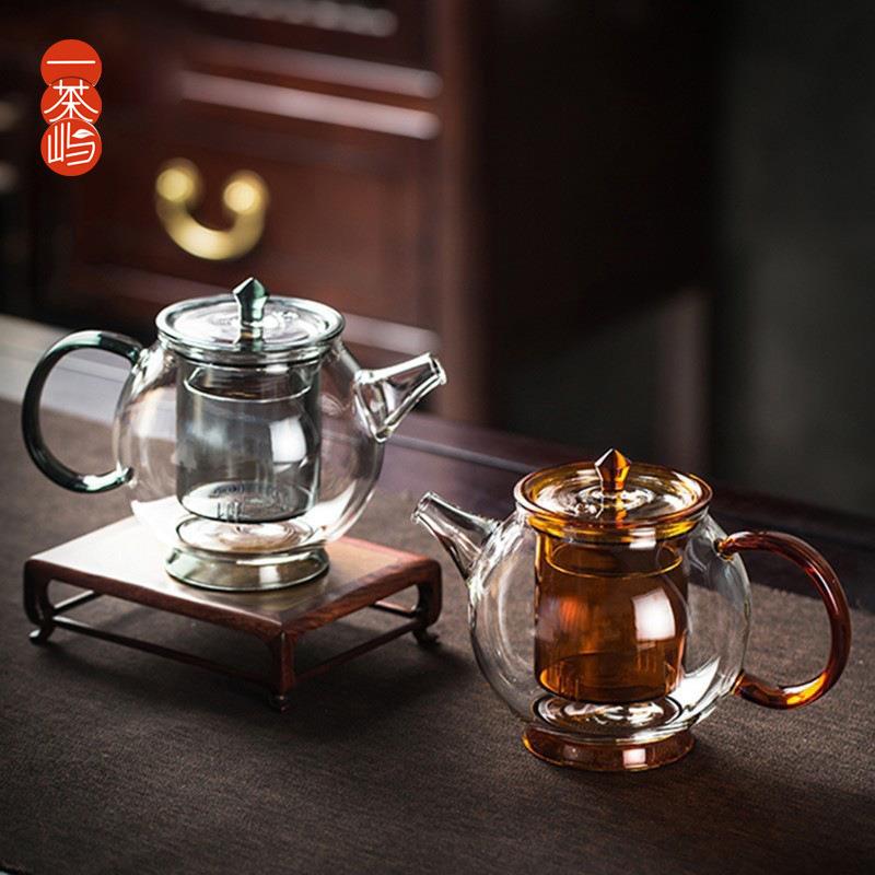 雅集茶具锤纹侧把壶手工耐热玻璃茶壶煮茶泡茶壶耐高温泡茶器茶具