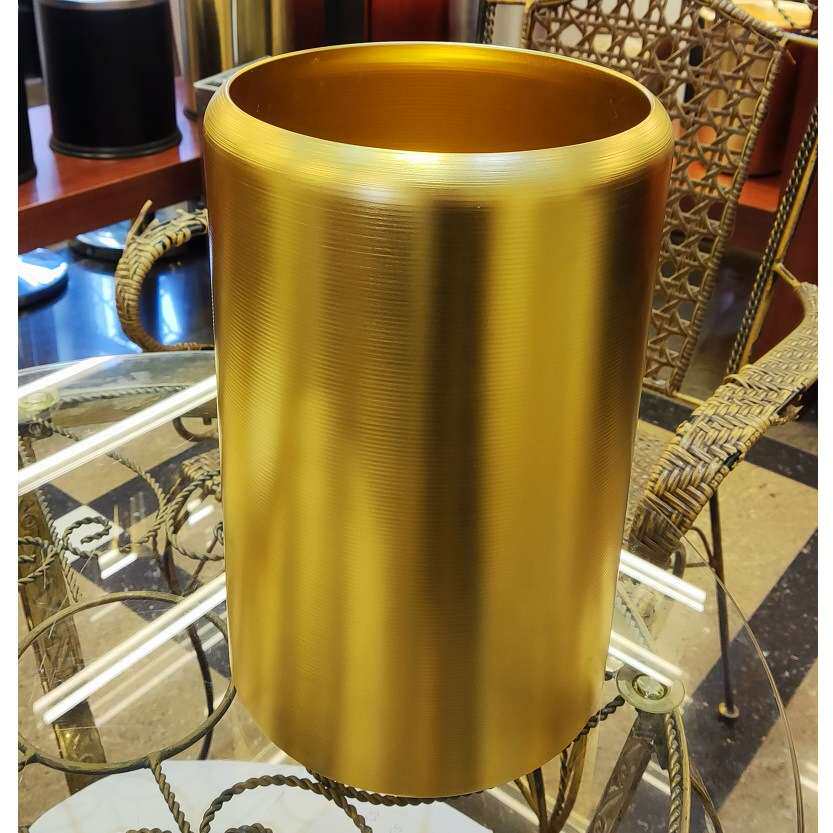 南GPX-3A无盖垃圾桶家用酒店卫生间垃圾筒铝合金圆形黄金色房间桶