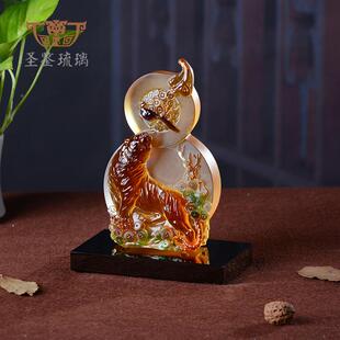 琉商璃福禄寿虎年大吉喜IJY务家居展览虎件摆厂盛会庆贺礼品工家