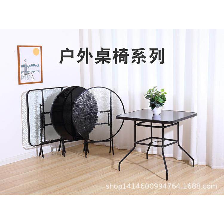 户外折桌阳台桌椅折叠小无品牌/叠桌茶便子携式玻璃圆桌家用饭桌