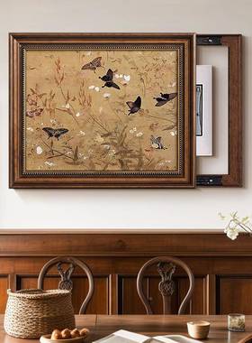 法式中古风客厅电表箱厅饰装画餐关复古配电箱可推拉al202504电源