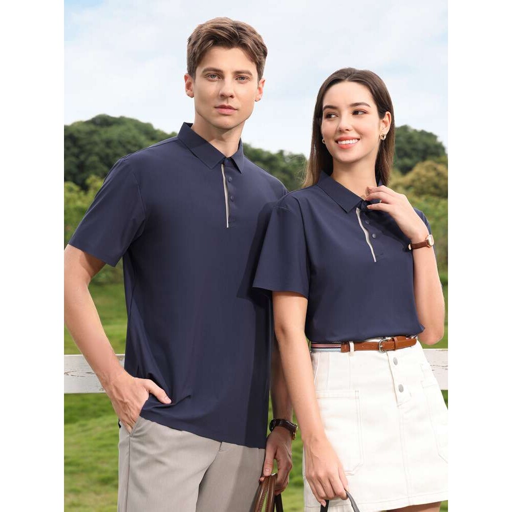 POLO衫运动t恤2025夏季冰感速干健身男士休闲宽松翻领短袖女纯色