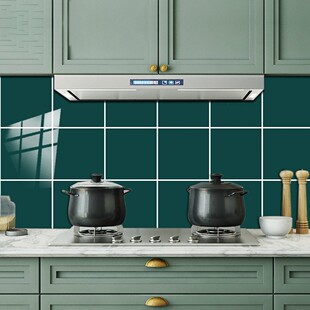 浓绿翡翠纯色瓷砖贴地板楼梯踢脚线厨房浴室装饰画自粘防水墙贴纸