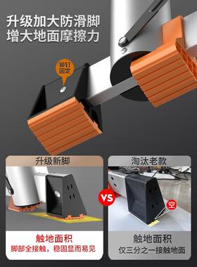 升降伸梯子铝合金人字缩家用伸缩折叠多功加厚便LEJ携工能楼梯程
