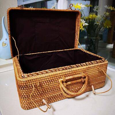 华飞编手理提行箱山藤经7865藤手工编织收纳箱整箱藤编李箱