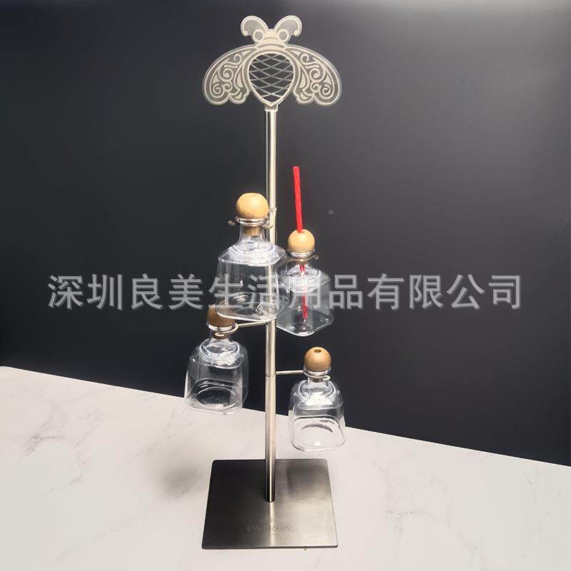 店不锈钢展示架咖啡厅架奶茶酒吧杯陈PUS列架料金属展示架饮杯酒