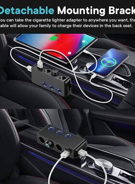 TR30P.车U载点烟器一拖4SB独TR30P立开关QC30/三pd快充140W功率带