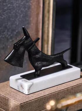 代简约铸铁PLS黑色刀面刀狗样现房板房售楼部卧室客厅书桌饰品摆