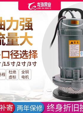 农泵用灌抽水潜水泵高水扬程溉221240v家用井水抽机国标潜水泵