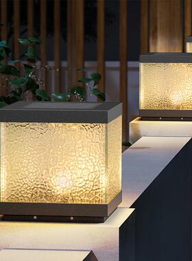 太阳能璃门柱墅头灯围墙灯庭院YL-16816柱子灯别大两侧柱头不锈钢