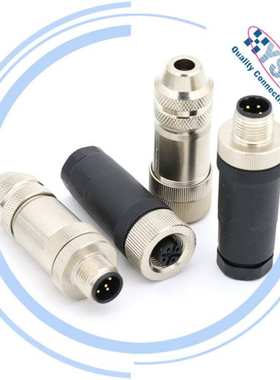M12全金属屏蔽连接器ACC-M12MS-4CON-PG 9-SH  组装螺钉接线插头