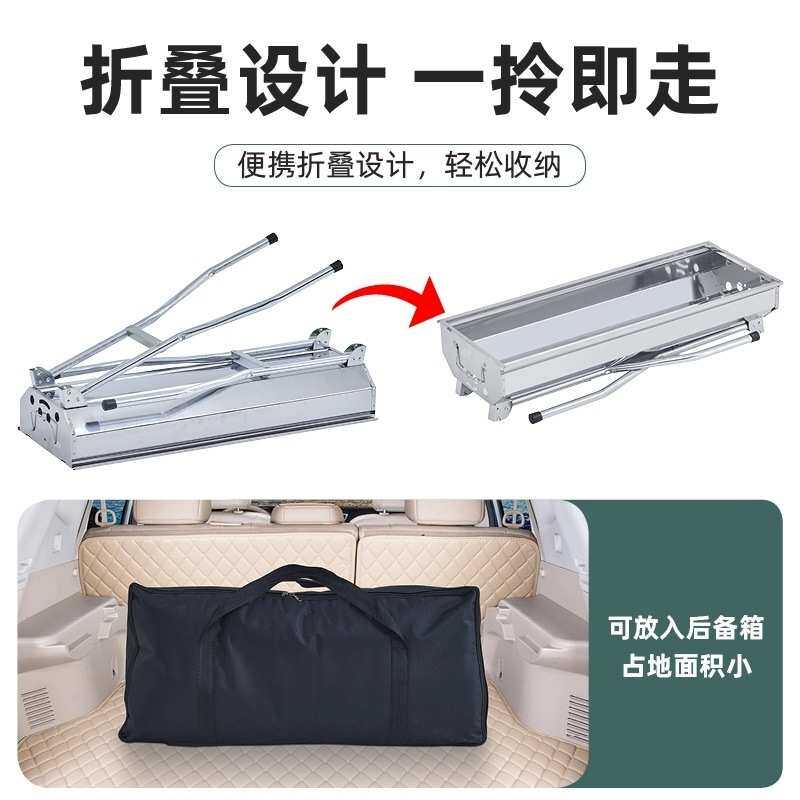 户外大号不锈钢烧烤炉2-1家用木炭烧烤架全套工具野外碳烤炉