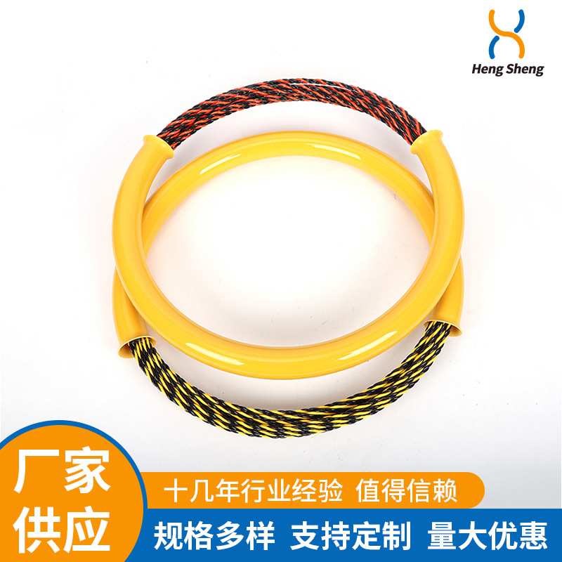 黑红三股缠绕花线穿墙线拉引线器束线管弹簧头电工6.5MM 30M