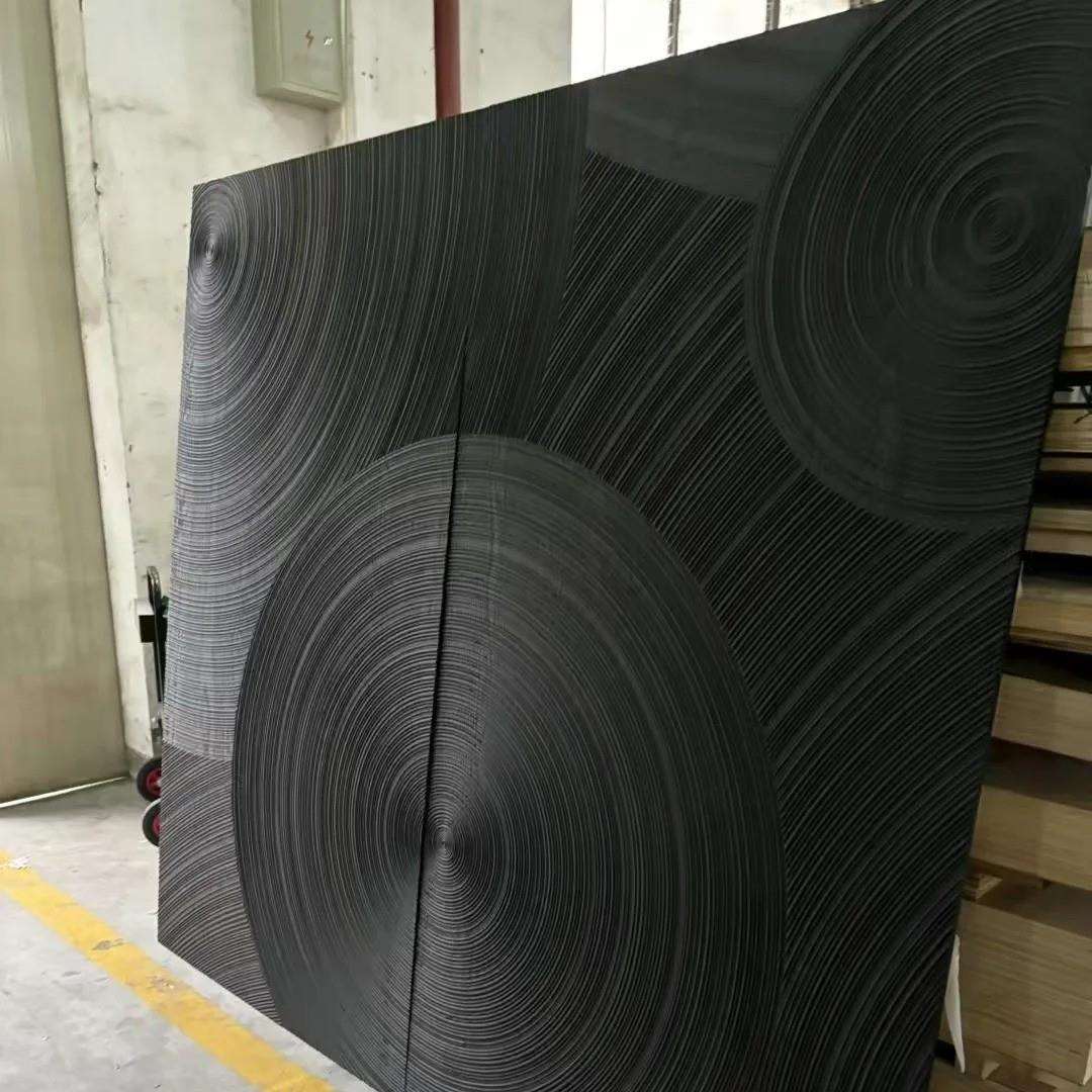 星辰肌理板原实木星辰3D浮雕面波浪纹高定红白橡木饰面肌理板E18